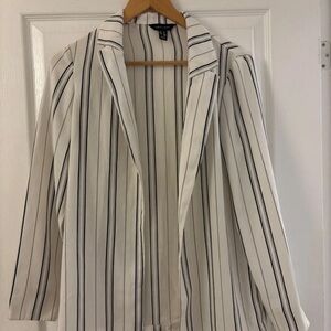 New Look Cream and Black Striped Blazer